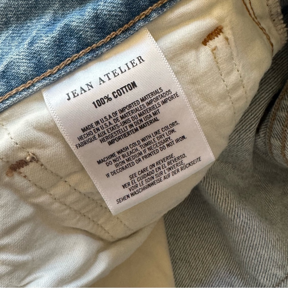 Jean Atelier denim jeans sz 8 luxury agolde destroyed pants straight leg grunge - Picture 17 of 17